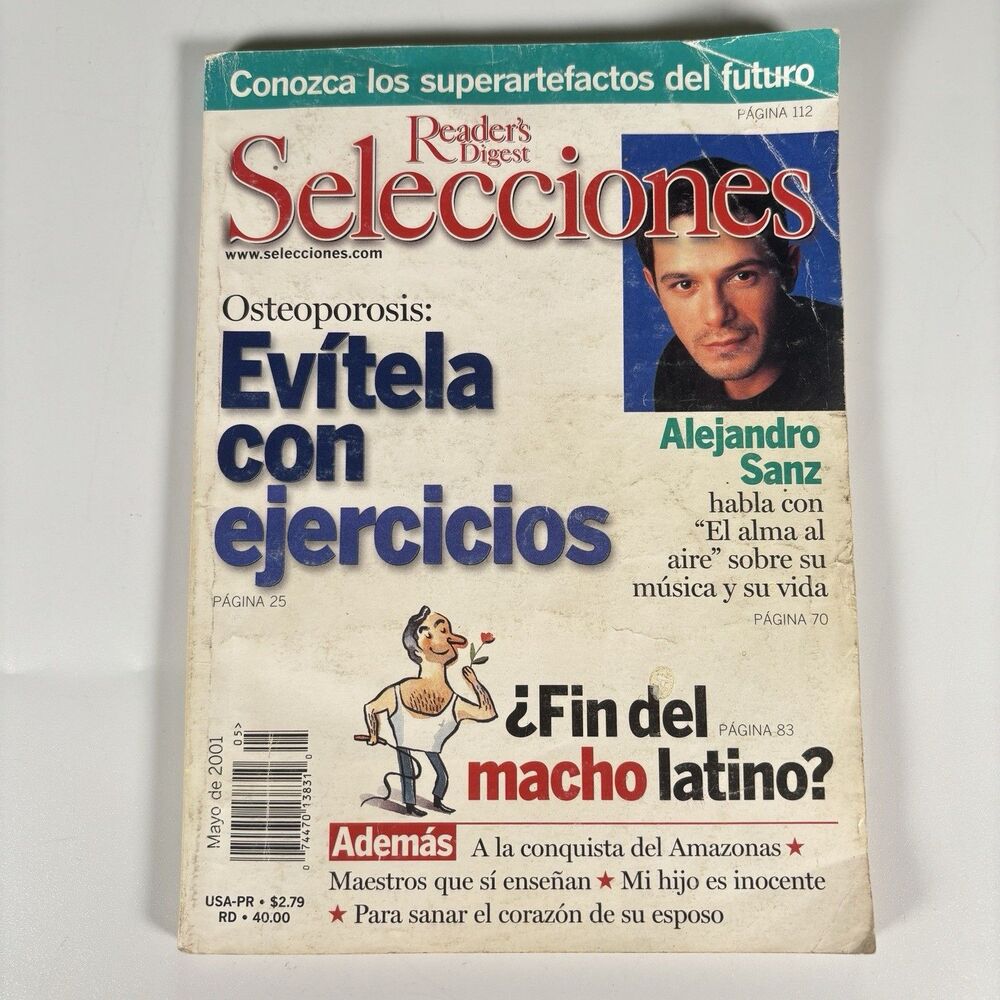 Selecciones Revista 2001 Alejandro Sanz Marc Anthony Got Milk Ad Spanish Vintage